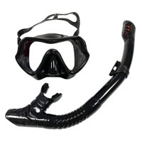Magideal - Juego De Esnórquel Profesional Máscara De Buceo De Natación Paquetes De Esnórquel Antiniebla Panorámica De Para Unisex Buceador , Negro Negro Negro