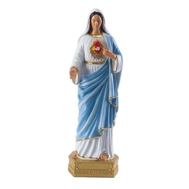 Estatua de resina de María, estatuilla de poli María, colección renacentista de Virgen cristiana para oficina, hogar, jardín, adorno al