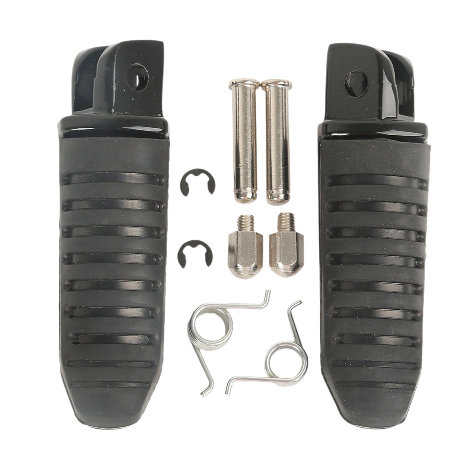 Magideal - 2 Reposapiés Delanteros Para Motocicleta, Reemplazan Los Accesorios De Conducción, Apoyapiés Delanteros De Aleación De Aluminio, Pedales Delanteros Pa Negro