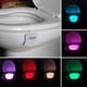 thumbnail image 2 of Paquete de 2 luces nocturnas para inodoro, 8 colores cambiantes, LED, sensor de movimiento, para baño, se adapta a cualquier inodoro, batería no incluida., 2 of 2