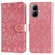 thumbnail image 1 of Funda tipo cartera FOXDOCK para Infinix Smart 10 4G , diseño girasol en relieve, cuero PU, cierre magnético, soporte y tarjetero, 1 of 5