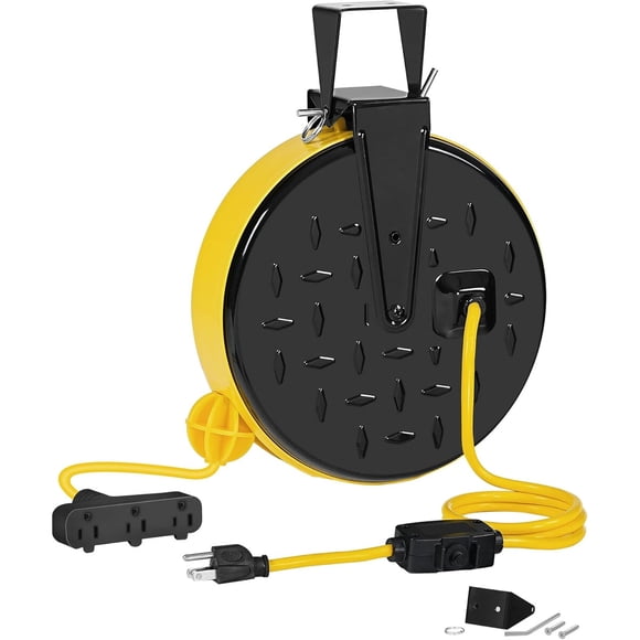 Enrollador de Cable WILAWELS 30 Ft 16/3C 10 A 125 V con 3 Tomas
