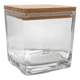 thumbnail image 1 of Frasco cuadrado vidrio 250 cc tapa madera 5u, transparente, 1 of 3