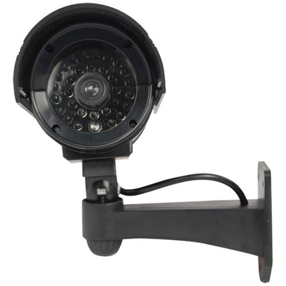 Cámara ficticia con tecnología de seguridad estilo bala con LED IR, color negro