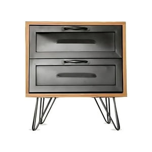 Tododescuento - Velador Gibson Mueble Madera Fierro Hogar Dormitorio