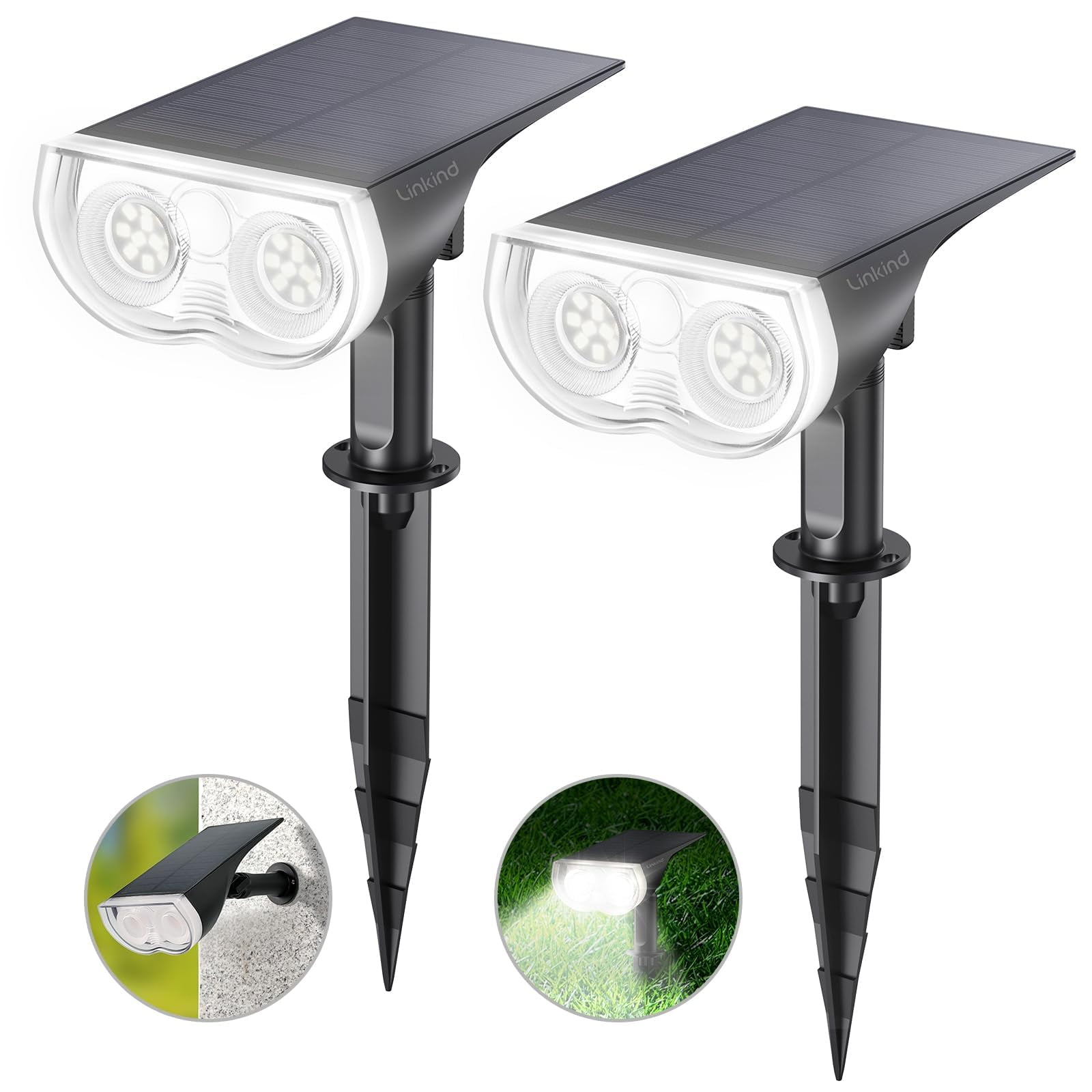 Focos Solares Linkind Starray Para Exteriores Ip67, Paquete De 2
