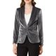 thumbnail image 1 of INSPIRE CHIC Blazer de Terciopelo para Mujer Color Sólido Cuello de Chal Una Botón Traje para Trabajar XL Gris, 1 of 7