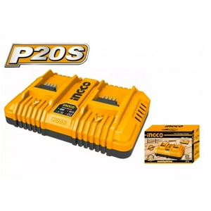 Cargador Rápido Doble Baterías 20V Ingco 2/4/5 Ah Industrial