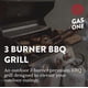 thumbnail image 2 of Parrilla a gas Gas One GP-1030S de 3 quemadores de acero inoxidable, 2 of 7