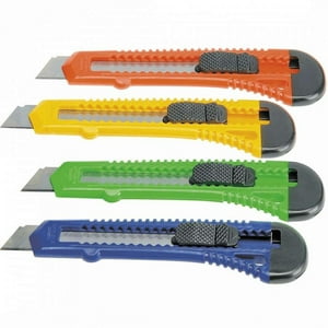 Gen - Corta Carton Papeleria Cutter Cartonero Retractil Manualidad Multicolor