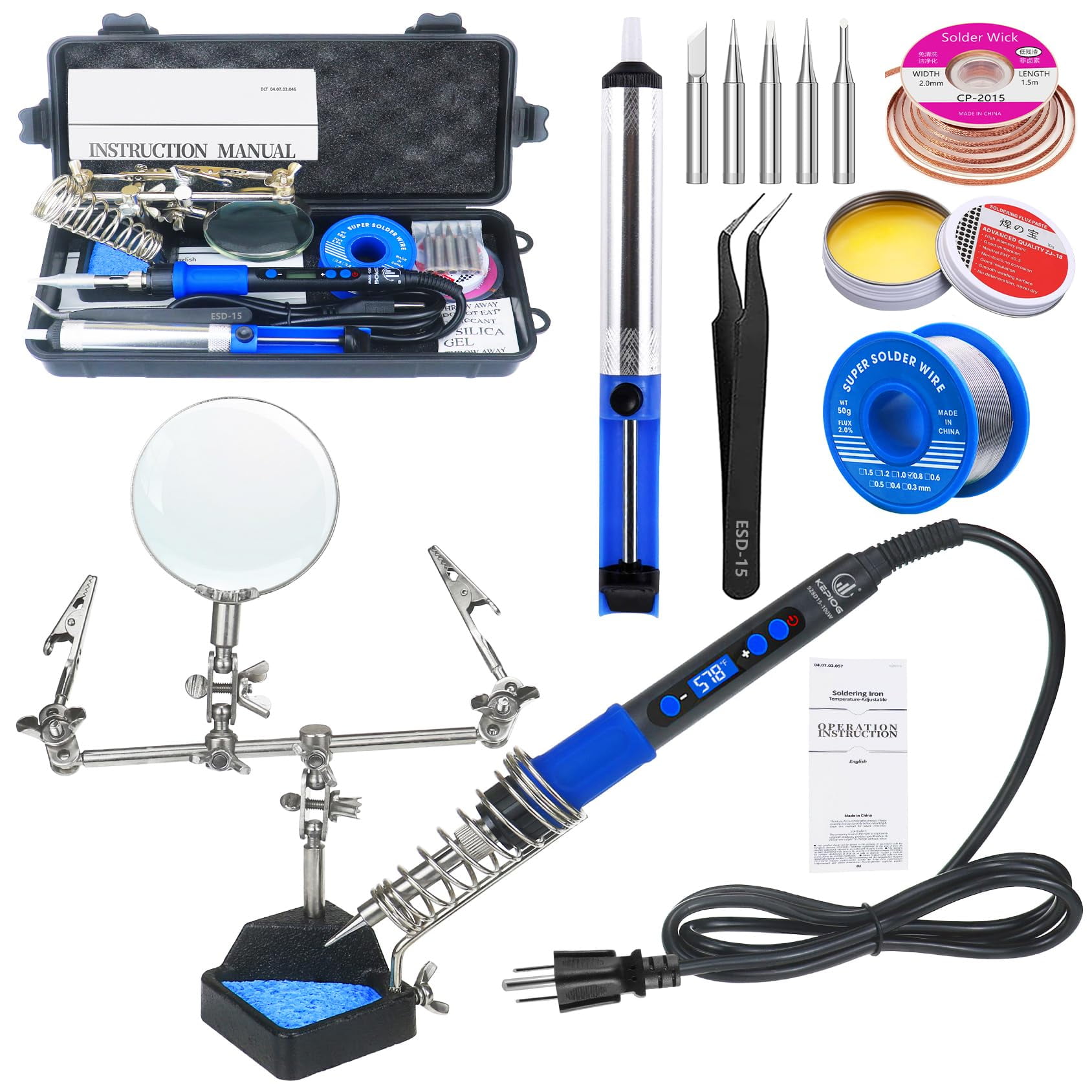 Kit De Soldador Kepiog 100w Lcd Digital De Alta Potencia