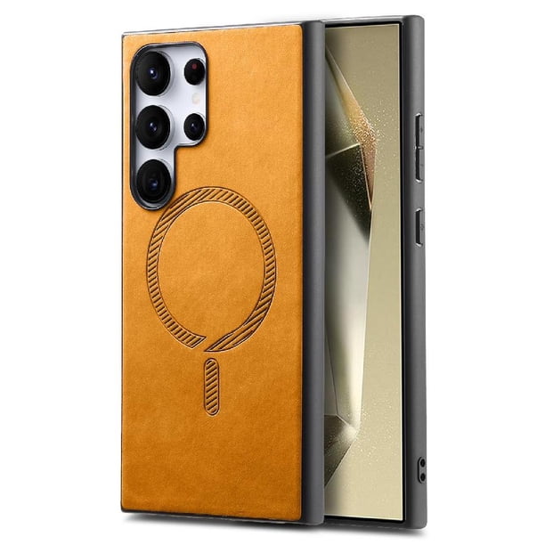 Magnetic Slim Case for Samsung Galaxy S25 Ultra with Camera Guard & Anti-Scratch Back Yellow
