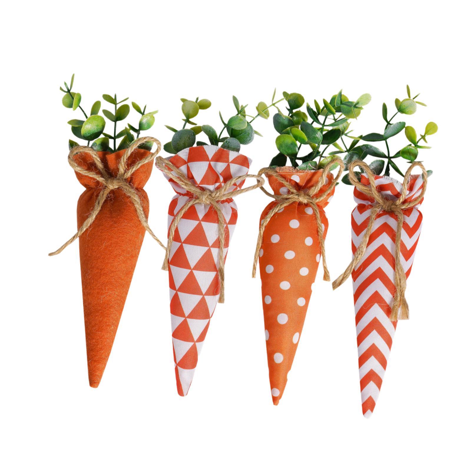 Bothyi - 4 Piezas De Zanahorias De Pascua De Tela, Zanahorias Falsas Para La Cocina Del Hogar De La Granja De Primavera