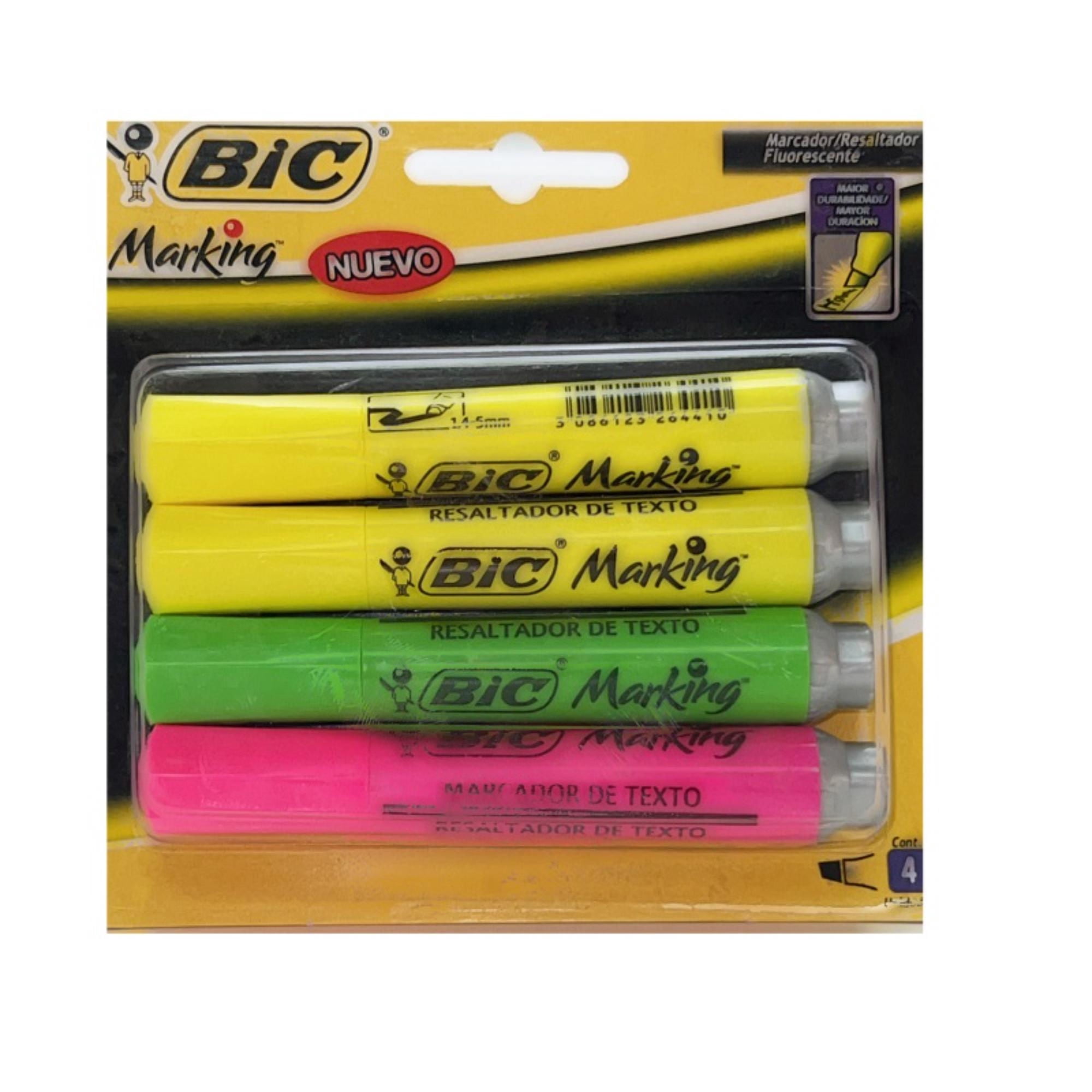 Destacadores Fluorescentes 4 Colores 1 Un BIC