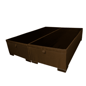 Mueblart - Base De Cama Baúl 2 Plazas Eco Cuero Negro Con Mecanismo