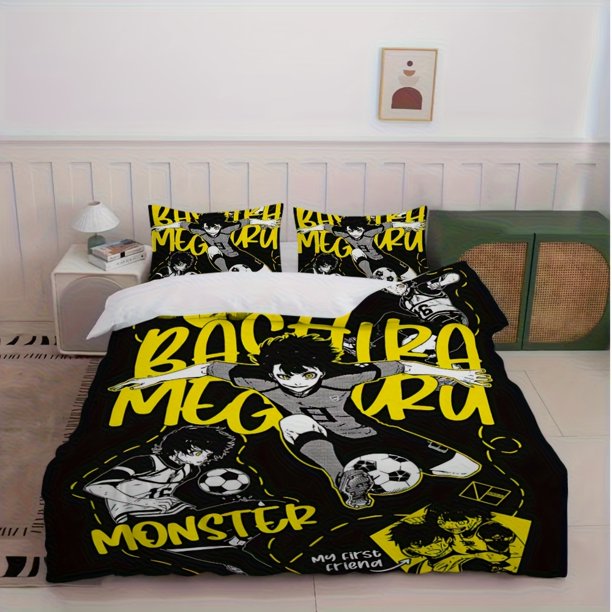 Football Hot Anime B-BLUE Cool L-LOCKS Printed Pattern Suitable Suitable for Home Bedrooms Guest Rooms
