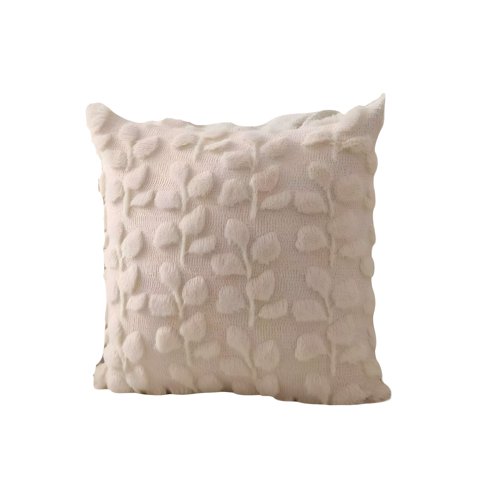 Genérico - Pack De 4 Fundas Peluda Diseño Hojas Beige