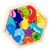 Magideal - Rompecabezas Juguete Educativo Bloques De Apilamiento Resolución De Problemas Material Didáctico Educación Juguete De Aprendizaje Para Niños Vida Marina