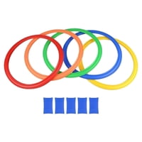 Magideal - Juego De Anillos De Rayuela, Aros De Rayuela Con Conectores, Enseñanza De Agilidad Para Niños Y Niñas, Entrenamiento Deportivo, Rayuela De Jardín Para 28Cm 5 Anillos