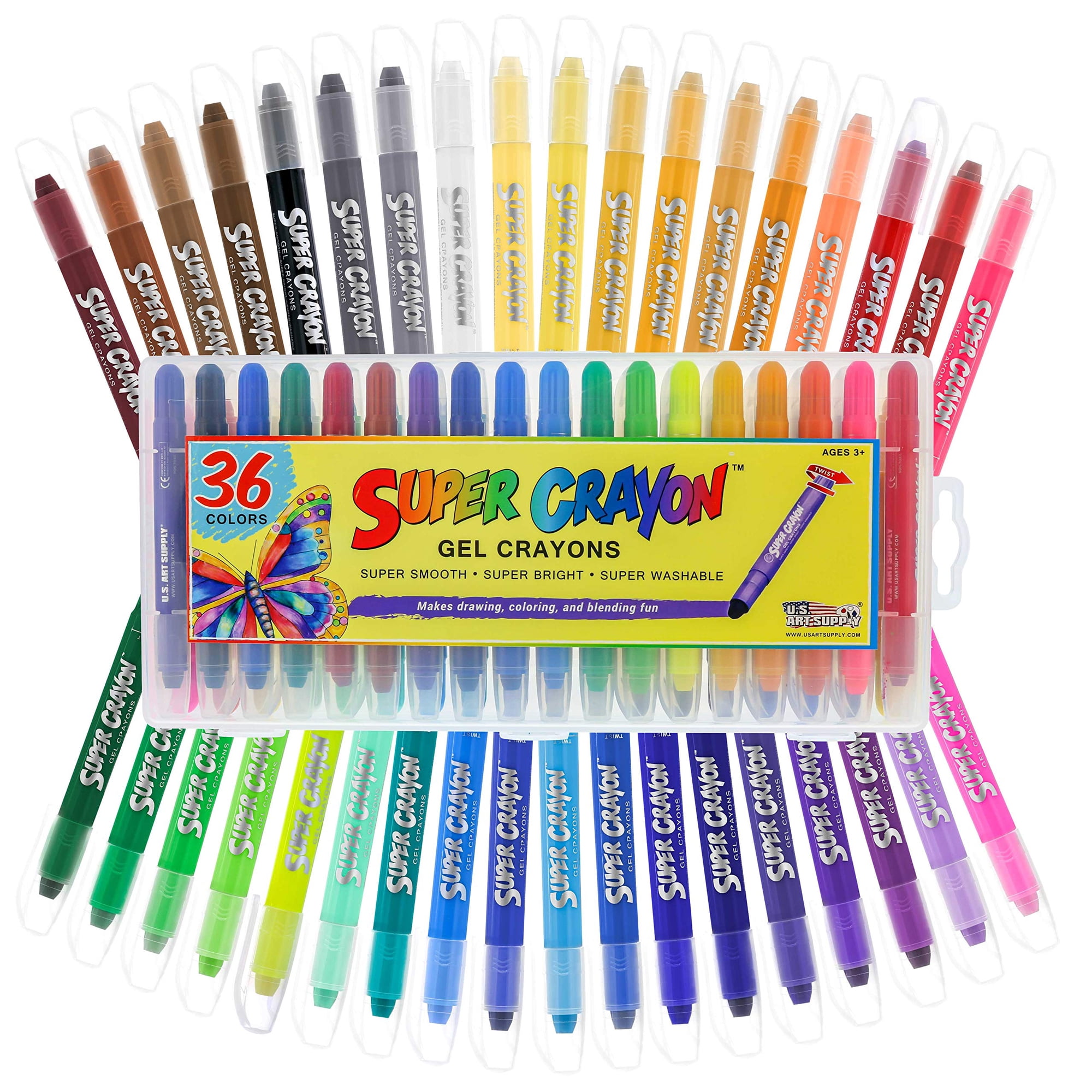 Juego De Crayones Giratorios U.s. Art Supply Jumbo, 36 Colores, Lavables