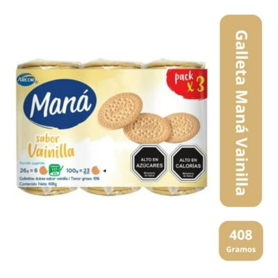 Paquete Galletas Maná Vainilla 393 G Arcor