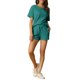 thumbnail image 2 of INSPIRE CHIC Conjunto de Salón de Punto de Waffle para Mujer, Pijama de Manga Corta con Bolsillos, Mezcla de Algodón Suave para Primavera Verano, Talla S, Verde Pavo Real, 2 of 6
