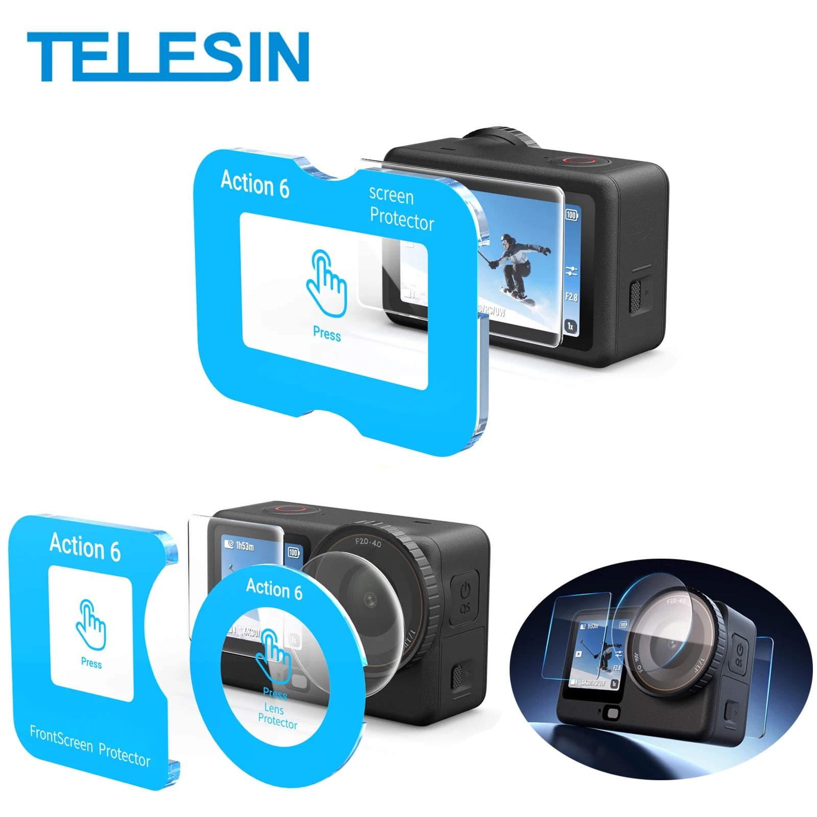 Láminas De Vidrio Templado Para Dji Osmo Action 6 - Telesin