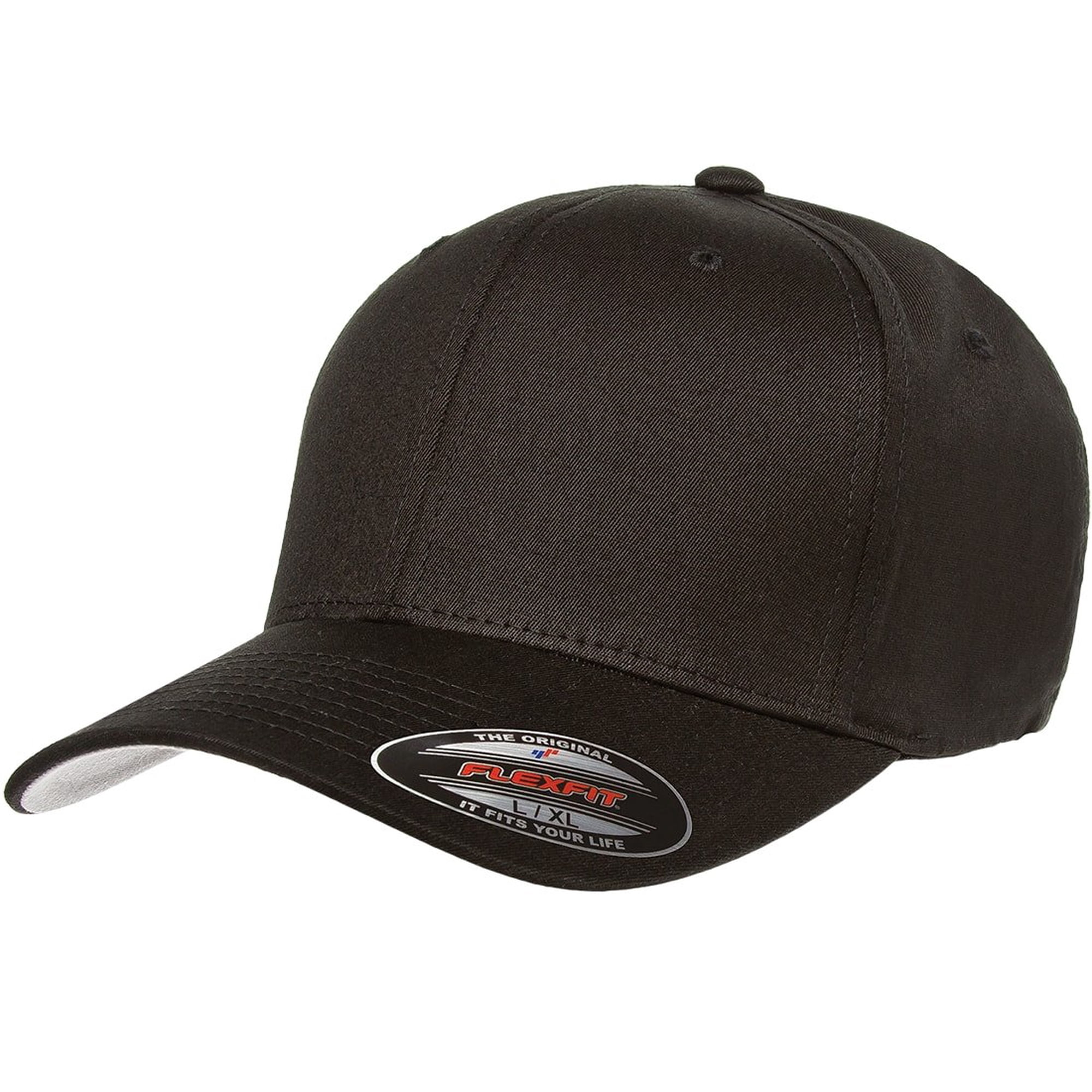 Gorra De Béisbol Flexfit De Sarga De Algodón Ajustada Negra Para Adulto