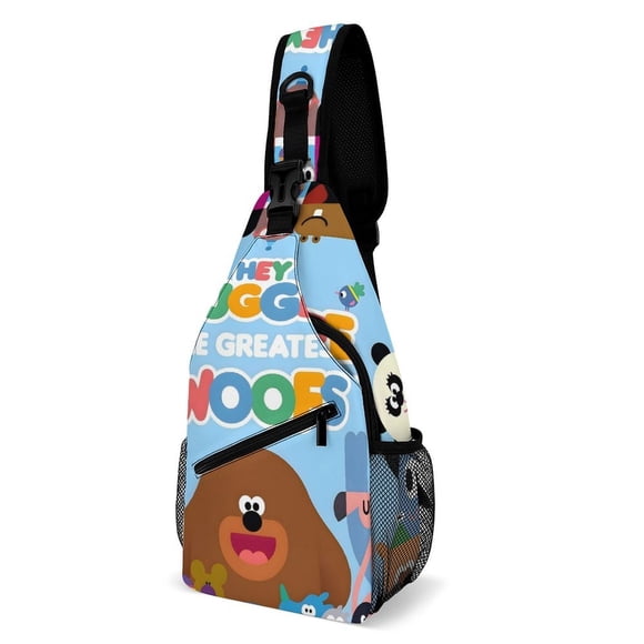 Hey Duggee Riñonera Bandolera con Estampado Integral para Hombres y Mujeres, Bolso Cruzado Gráfico de Tendencia, Mochila de Hombro Streetwear para Ciclismo y Deportes, Riñonera Versátil Casual