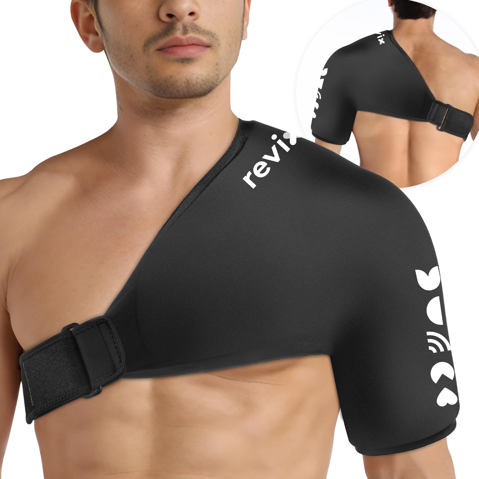 Bolsa De Hielo Para Hombros Revix Xl, Gel Frío Reutilizable Con Manguito Rotador