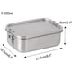 thumbnail image 4 of Fiambrera Bento de acero inoxidable para adultos, recipiente para refrigerios, doble protección contra fugas, compartimentos ajustables (1400 ml), 4 of 7