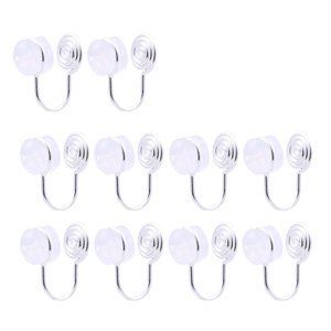Ioensy - 10 Uds Clip En Pendientes Convertidores Metal Oreja Clips Diy Para Hombres Niñas Mujeres Plata