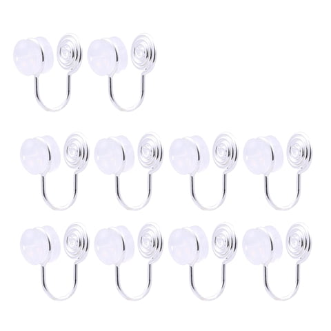 Ioensy - 10 Uds Clip En Pendientes Convertidores Metal Oreja Clips Diy Para Hombres Niñas Mujeres Plata