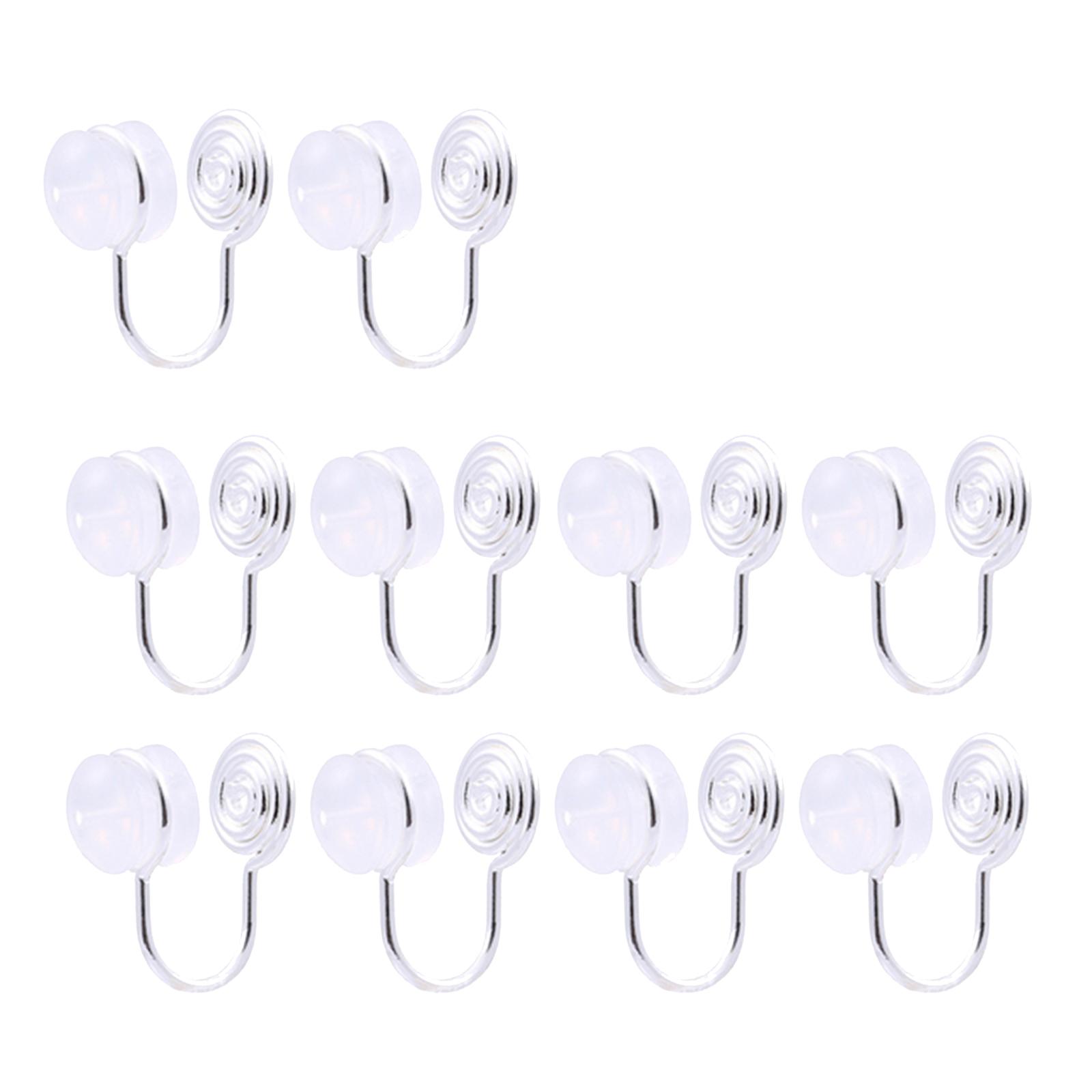 Ioensy - 10 Uds Clip En Pendientes Convertidores Metal Oreja Clips Diy Para Hombres Niñas Mujeres Plata