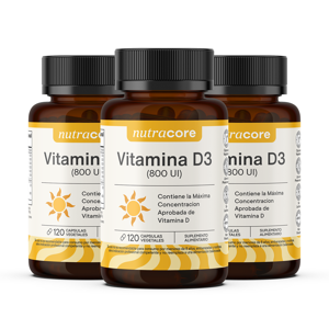 Vitamina D3 800Ui - Pack De 3X120 Caps Vegetales | Nutracore