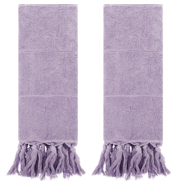 REGALWOVEN Toallas Decorativas Turcas de Mano, Juego de Toallas de Baño de Algodón Absorbente Suave para Baño, Cocina, Cara, Yoga, Gimnasio Púrpura 2 Piezas