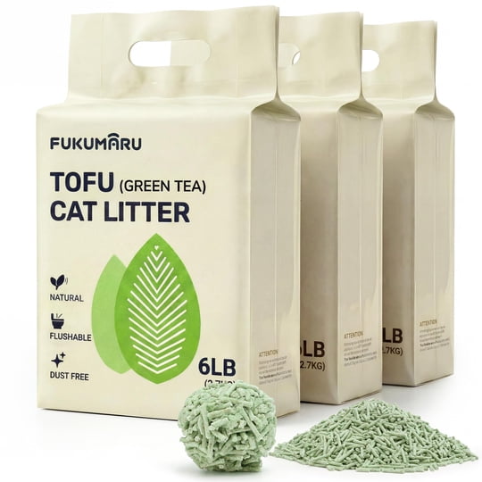 Arena Para Gatos Fukumaru Tofu 8.2 Kg Aglomerante Con Té Verde