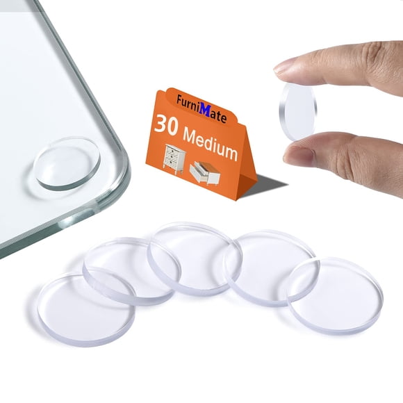 Protectores antideslizantes para cubierta de mesa de vidrio 30 piezas 20 x 3 mm FURNIMATE