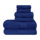 thumbnail image 1 of Juego de toallas BOUTIQUO, paquete de 6, algodón, azul marino, para baño y baño, 1 of 5