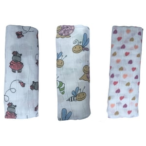 Pellitos - Pack 3 Pañal Gasa Niña 100% Algodón