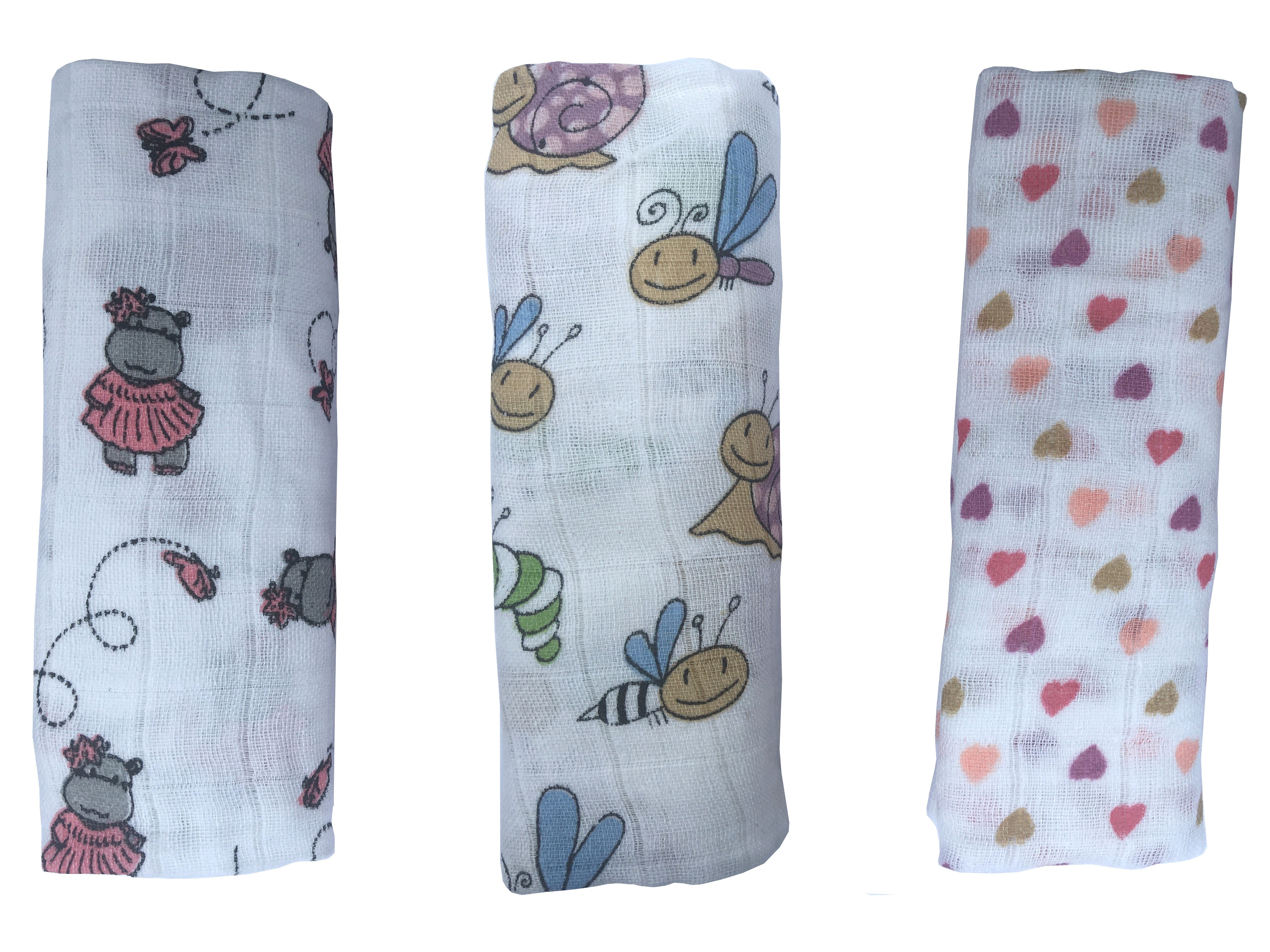 Pellitos - Pack 3 Pañal Gasa Niña 100% Algodón