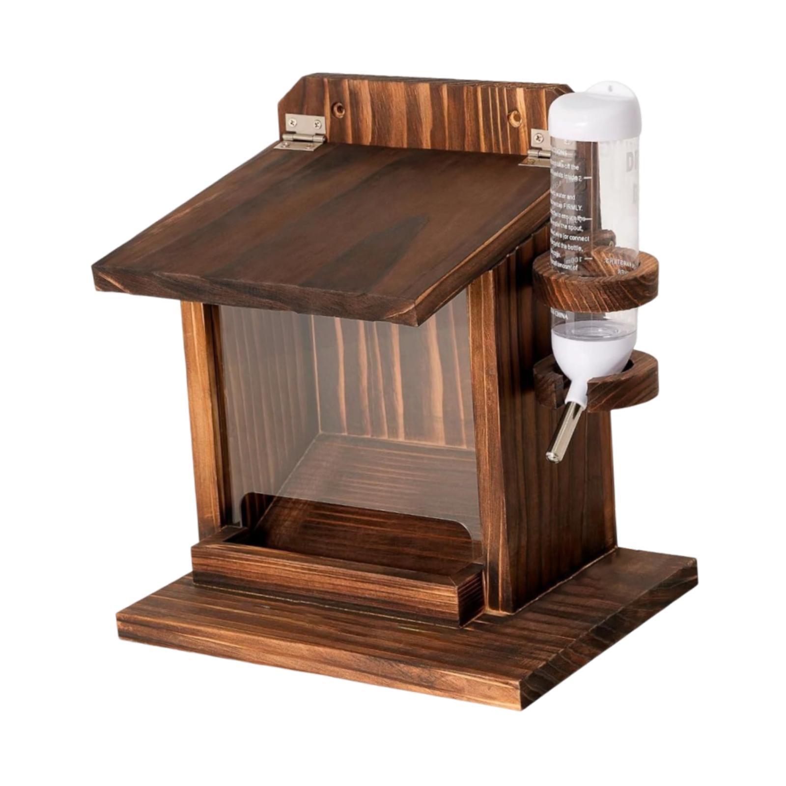 Magideal - Comedero Para Ardillas Hecho De, Caja De Alimentación Para Ardillas Con Tapa Que Se Abre, Estación De Alimentación Para Ardillas Para Colgar Para Pati