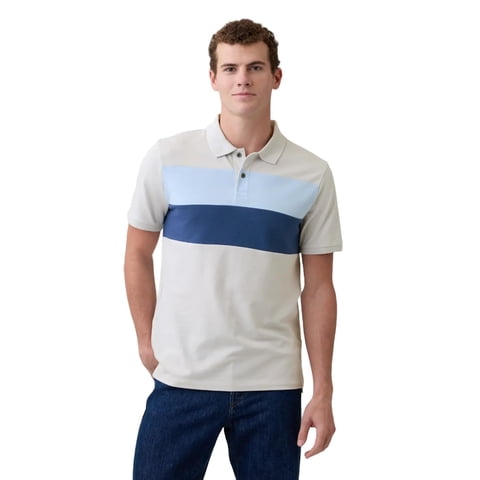 Polo Gap Stretch Piqué Para Hombre Trek Grey Talla S