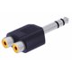 thumbnail image 5 of Adaptador Jack 6.5 Audio Plug 6.3 mm Macho 2 Rca Hembra Conector negro, 5 of 6