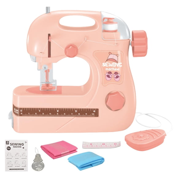 Máquina De Coser Eléctrica Mini Muebles Juguete De Aprendizaje Para Niños Rosa
