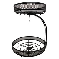 Magideal - De De Metal De 2 Niveles, Para Mostrador De Cocina Con Colgador De Plátano Soporte De Almacenamiento De Y Verduras Exhibición Para