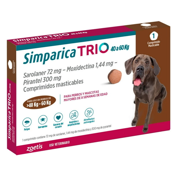 Simparica Trio Antiparasitario X1 Comp Perros 40 - 60 Kg
