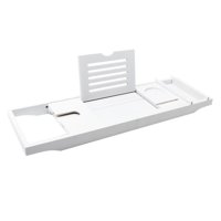 Bothyi - Bandeja Organizadora Para Bañera De Bambú Premium Ajustable 29.53''~42.91'' Regalo Único Blanco