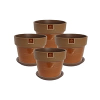 Pottery - Set De 4 Maceta Greta 14Cm Mamey Y Sus Platos