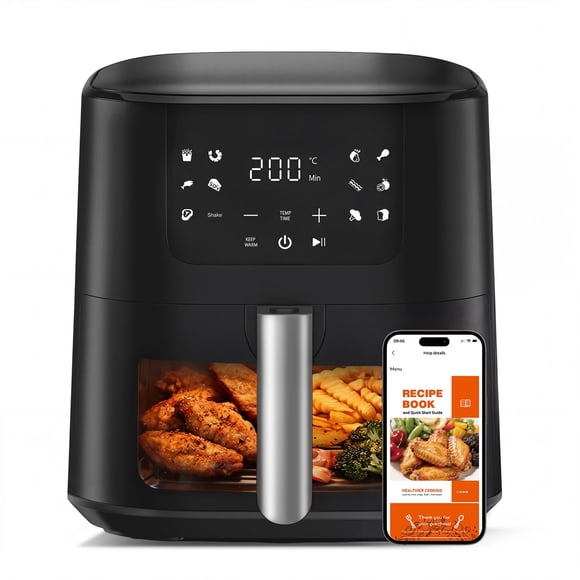 Freidora de aire QIDO 5.5 L 8 en 1 180°F-450°F negro